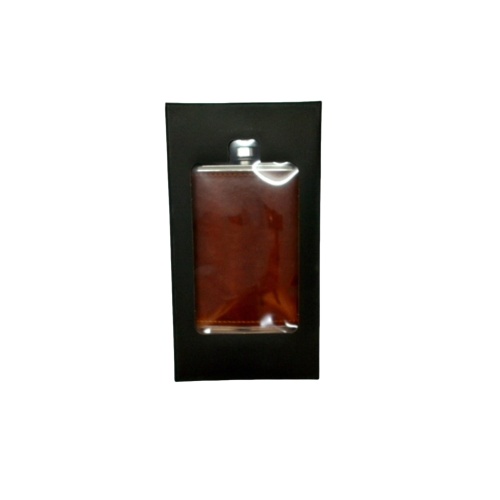 Wrapped Flask Brown 7oz. Stainless Steel W/pouch