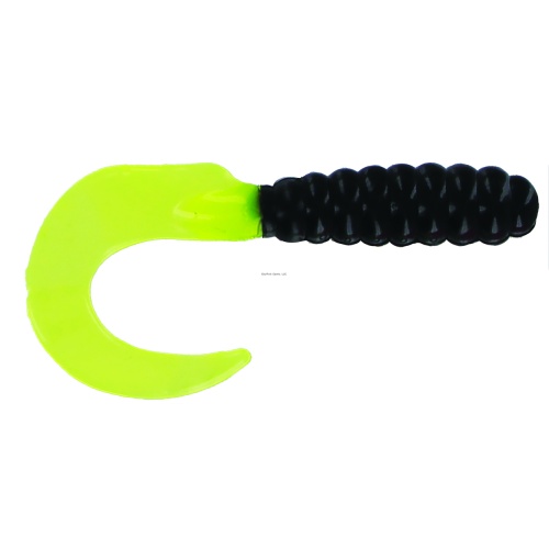 3 Curl Tail Grub Black/Chart  10 per pack