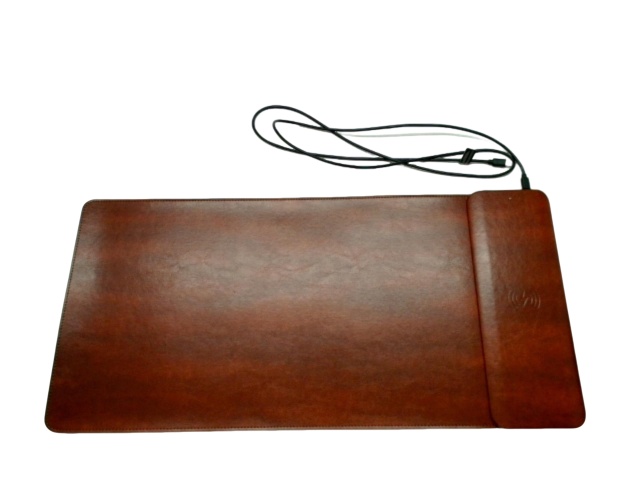 Leather Desk Pad w/USB-C Charging 22.75 x 11\