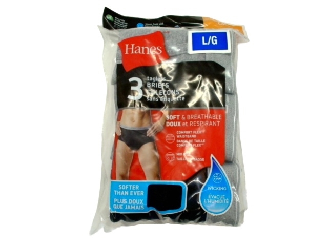 Men\'s Tagless Briefs 3pk. Large Hanes