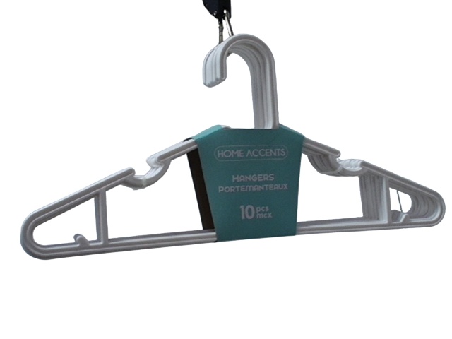 Clothes hanger 10 pack plastic home accents