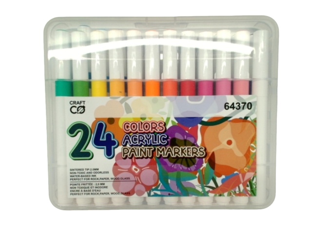 Acrylic Paint Markers 24pk. Assorted Colours Craft Co
