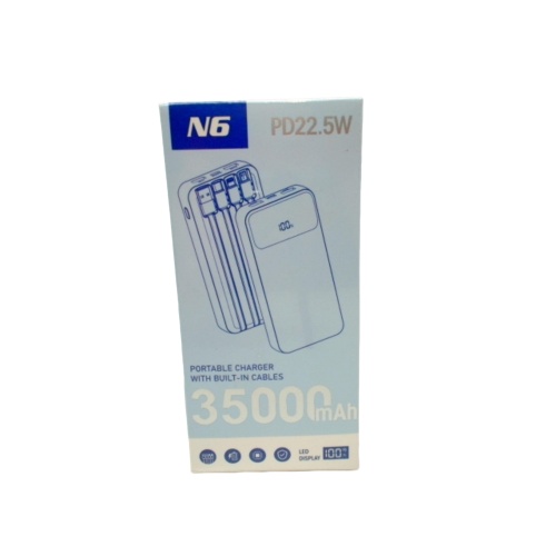 Power Bank W/ Built In Cables 35000mah N6 Pd22.5w