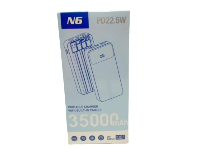 Power Bank W/ Built In Cables 35000mah N6 Pd22.5w