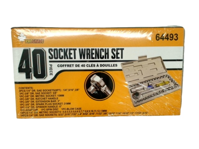 40pc. Socket Wrench Set Prograde