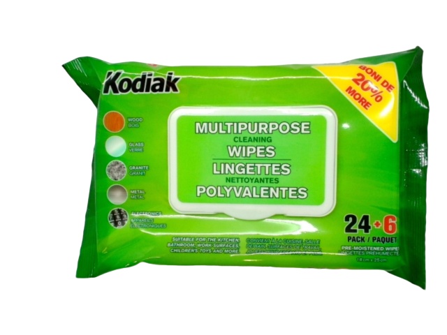 Multipurpose Cleaning Wipes 30pk. Kodiak (or $9.99/Case Of 24)