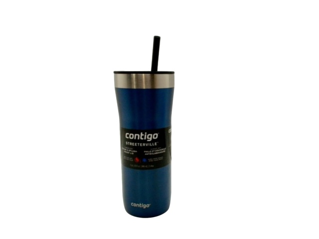 Stainless Steel Tumbler w/Straw 32oz. Blue Corn Contigo Streeterville