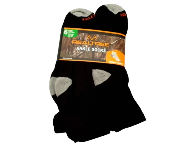Ankle Socks 6pk Men\'s Black Realtree