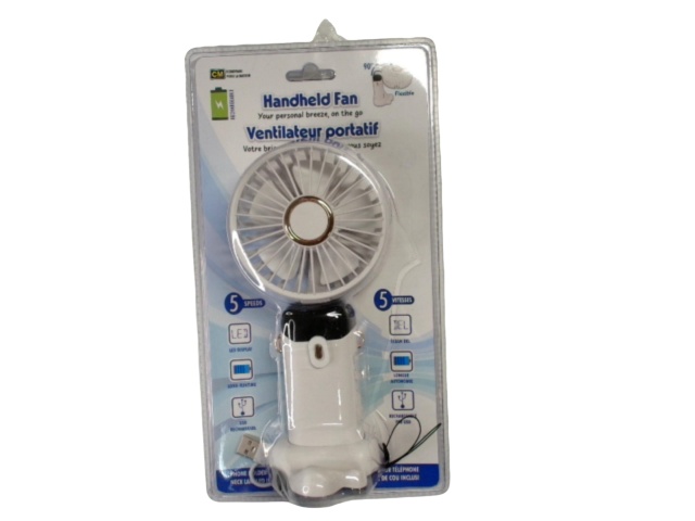 Handheld fan - 5 speed - usb rechargable