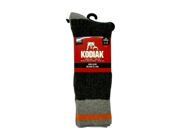 Socks Kodiak 2pk. Charcoal Wool Blend Large