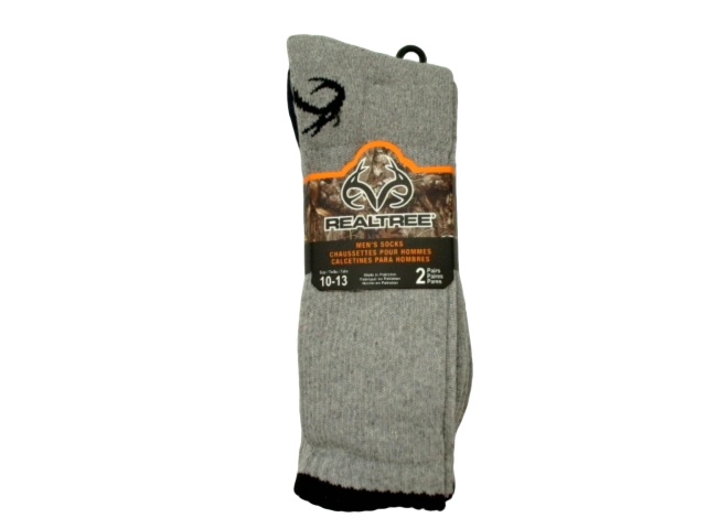 Socks Men\'s Realtree 2pk. Light Grey Size 10-13 (or 3/$10.00)
