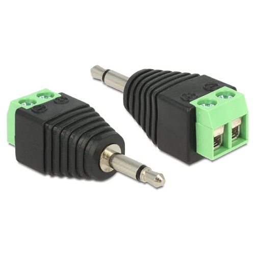 3.5mm Mono Male Screw Terminal Connector - 2pcs
