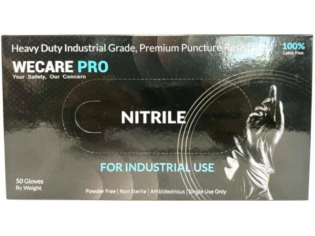 WECARE PRO- Disposable Black Nitrile Gloves XL