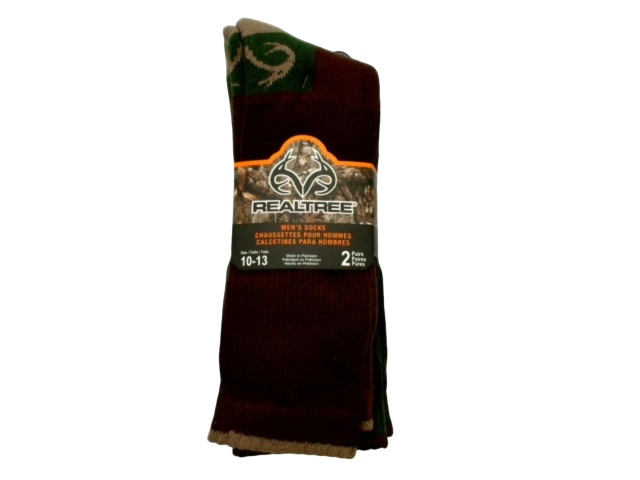 Socks Men\'s Realtree 2pk. Green Size 10-13 (or 3/$10.00)