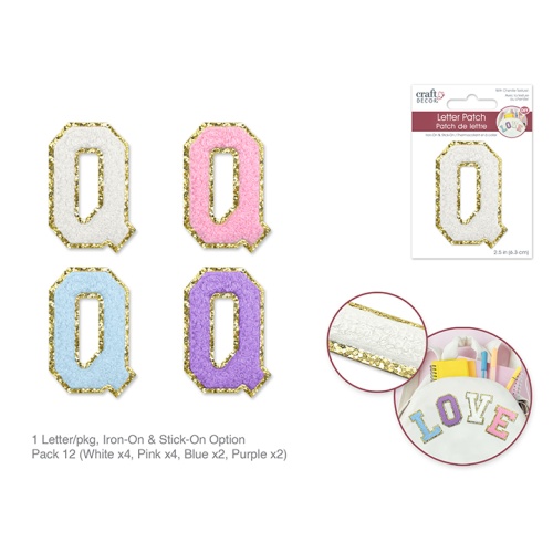 Craft Decor: 2.5 Iron-On Letter/Sticker Patch 3D Chenille Refill CD020PDQ Q