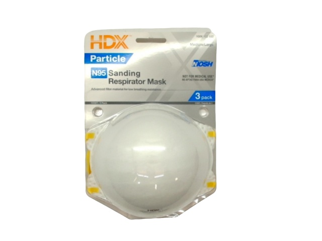 N95 Sanding Respirator Mask 3pk. Hdx Particle