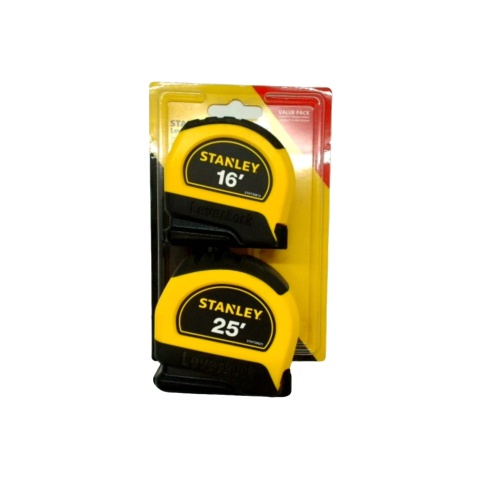 Tape Measures 2pk. 16' & 25' Stanley Leverlock