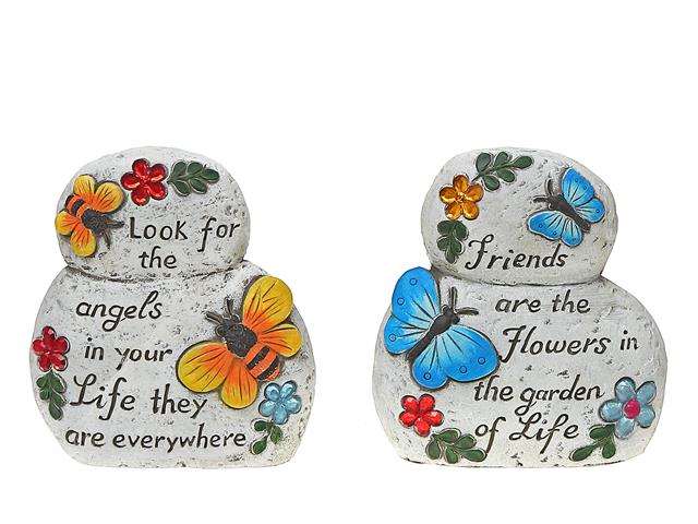 Garden Stacking Stones Inspirational Asstd 5.5 X 2 X 6
