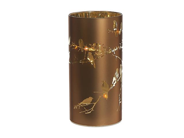 Led Cylinder Glass Stand Bird Bronze 3.54 X 3.54\