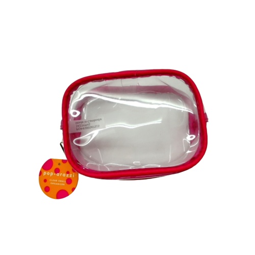 Small Zippered Organizer Clear/Pink Pop Arazzi