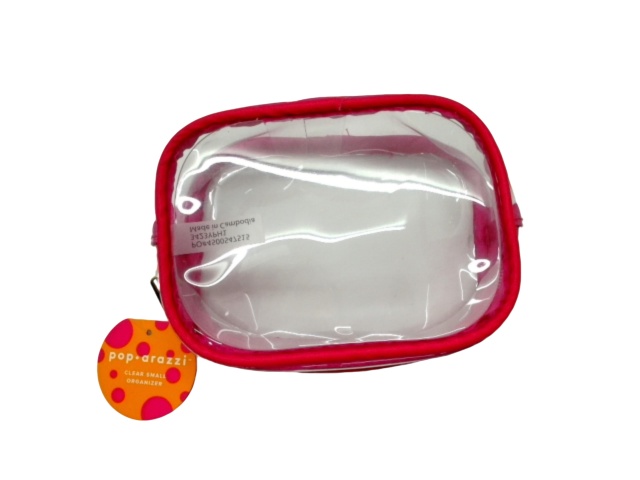 Small Zippered Organizer Clear/Pink Pop Arazzi