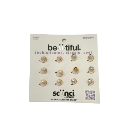 Spin Pins 12pk. Gems & Pearls Be-u-tiful