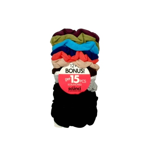 Hair Scrunchies 12+3pk. No Damage Ass't Colours Scunci