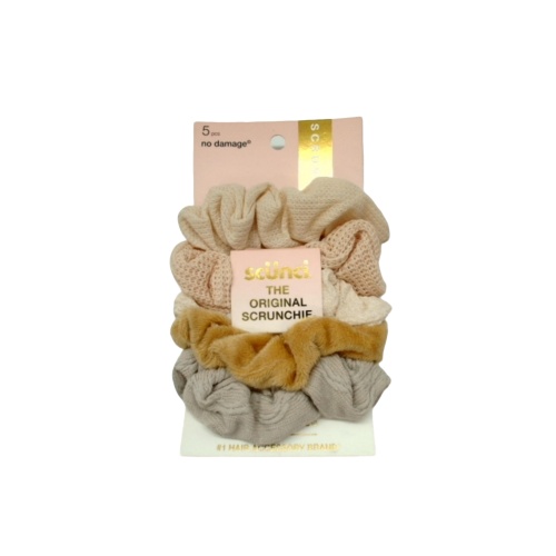 Hair Scrunchies 5pk. No Damage Scunci