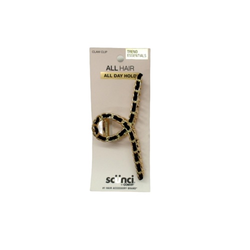 Claw Clip Faux Leather & Chain Scunci