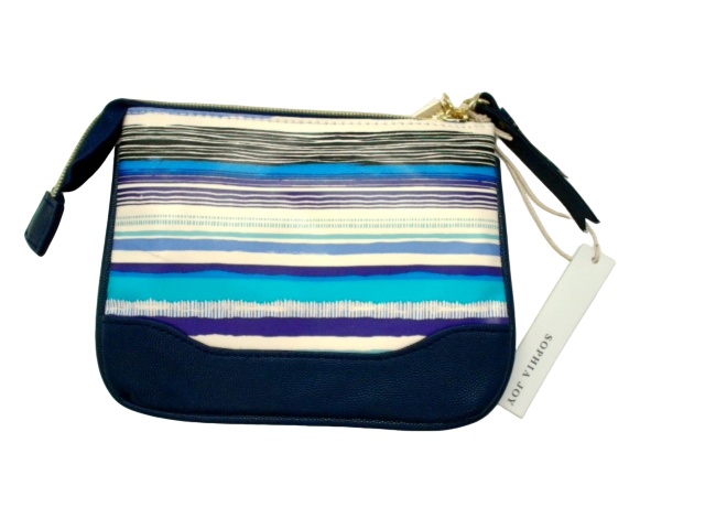 Zippered Purse Kit Blue Striped Sophia Joy