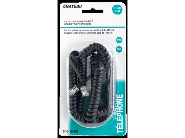 Phone Line Cord Black 15 foot