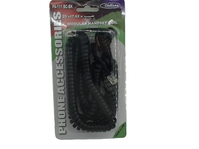 Phone Line Cord Black 25 foot