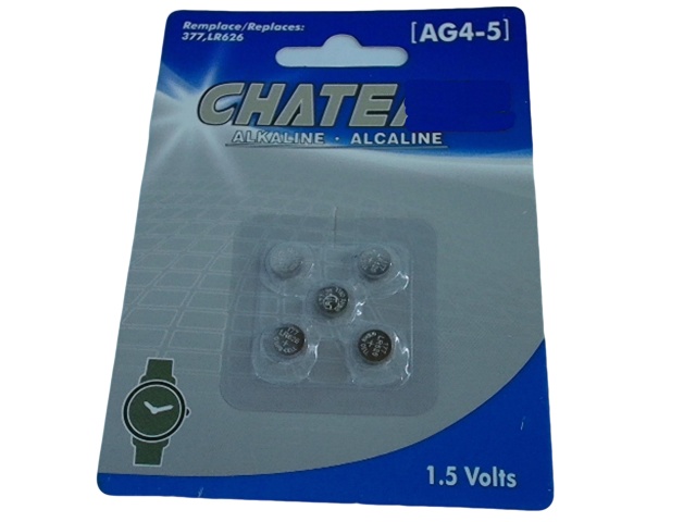 button cell 5/pk Ag4-5 Replaces 377