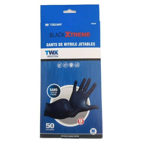Gloves disposable 50pk nitrile Medium 8 mil