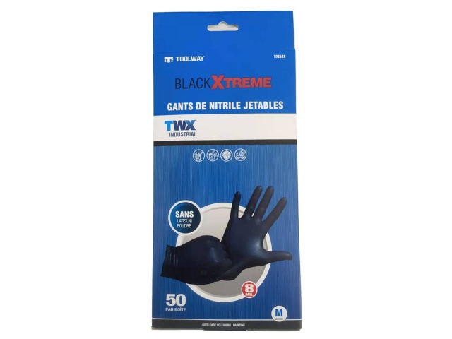 Gloves disposable 50pk nitrile Medium 8 mil