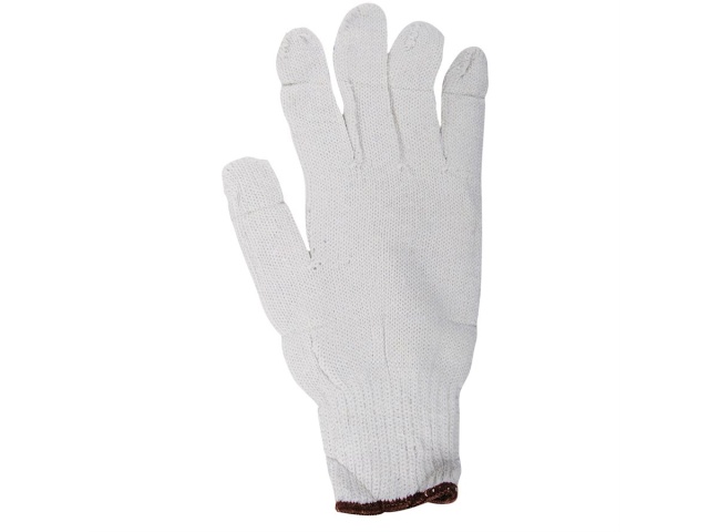 gloves knitted cotton brown doz XL