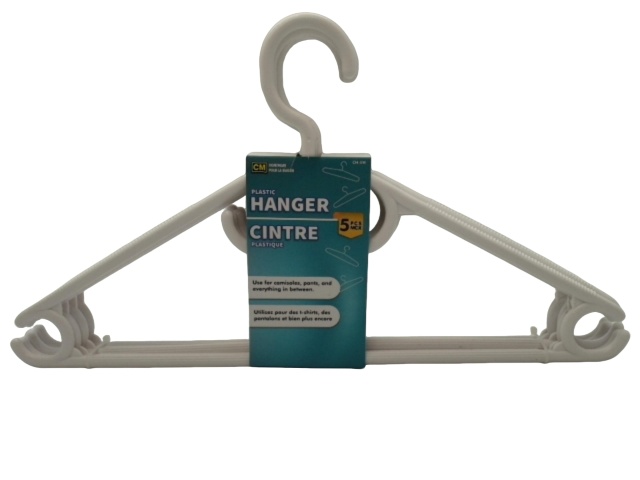clothes hanger plastic - 5 piece white