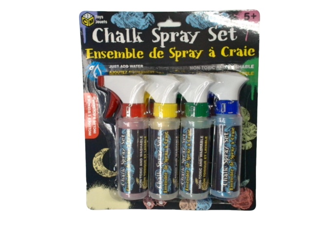 Chalk spray set - just add water - includes 5 stencils - 4 colours