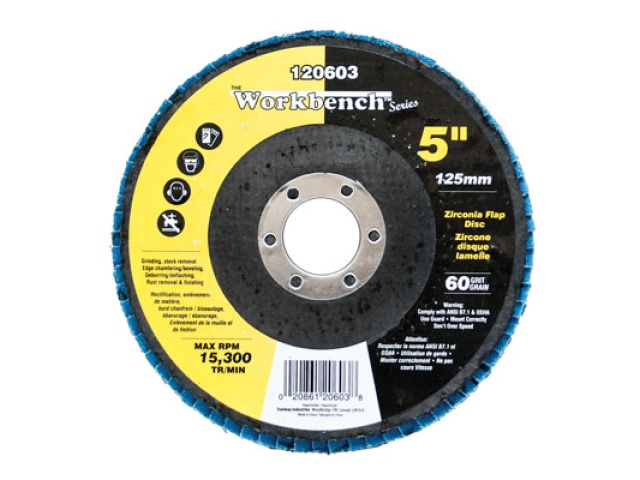 Flap disc 60grit 5 in alum zirconia