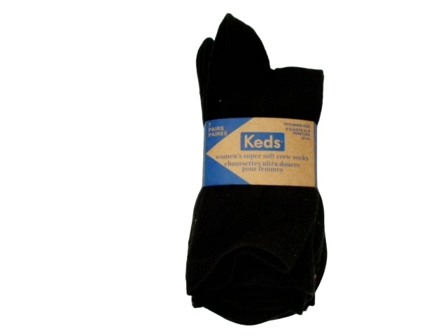 Socks Women\'s Keds 7pk. Black Super Soft Crew