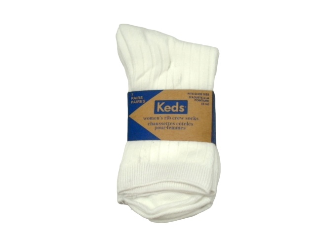 Socks Women\'s Keds 7pk. White Rib Crew