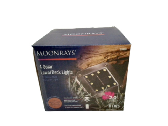 Solar Lawn/Deck Lights 4pk. Stainless Steel Moonrays