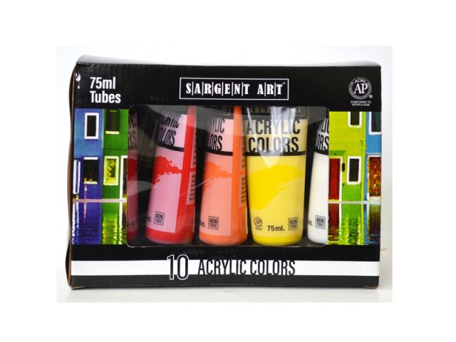 Acrylic Paint Set 10 Tube X 75ml Sargent