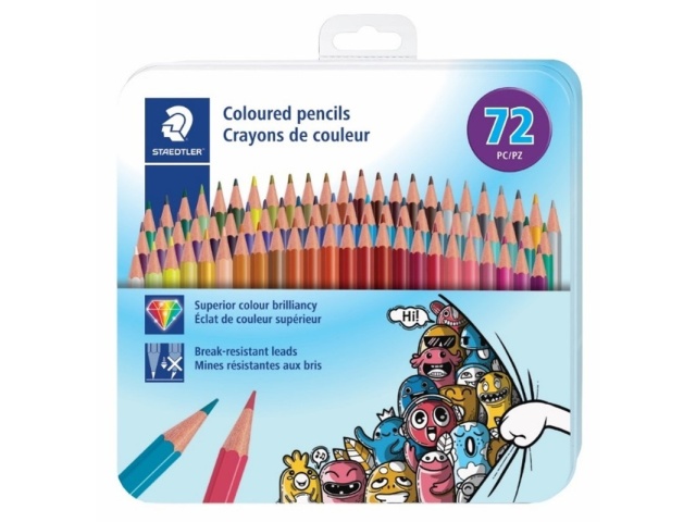Coloured Pencils 72 Pk In Tin Box Staedtler