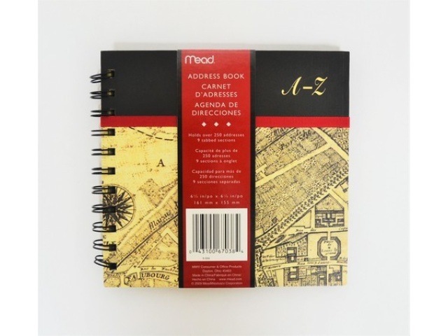 Address Book Holds 250 Addresses Mead