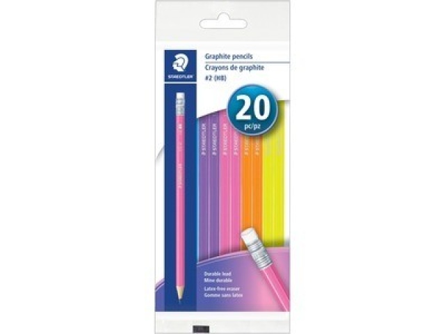 Pencils 20pk Neon Hb Staedtler