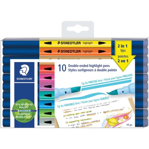 Pens 10pk Highlight Double-ended Staedtler