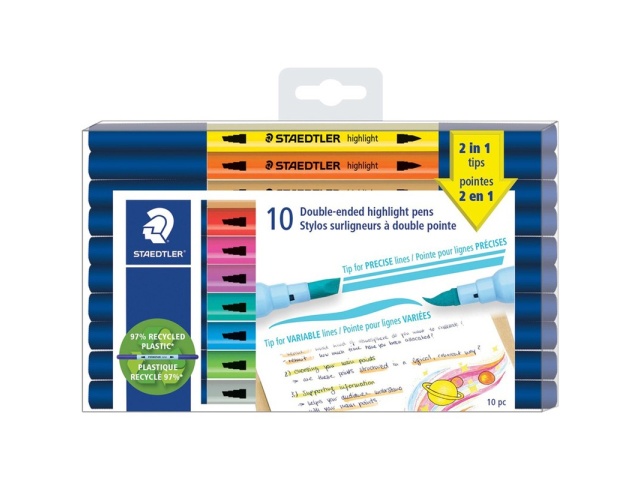 Pens 10pk Highlight Double-ended Staedtler