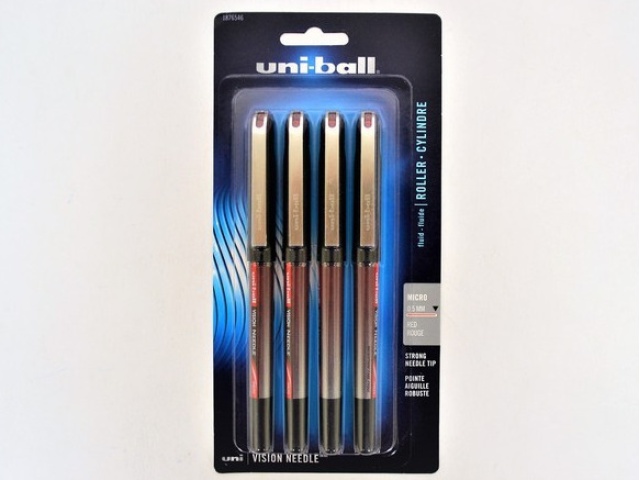 Pens 4pk Red Fluid Vision Uniball