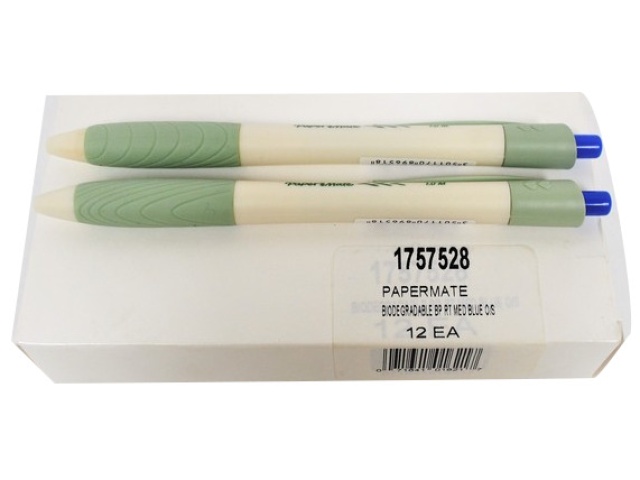 Pens Biodegradeable 12/white Box Papermate